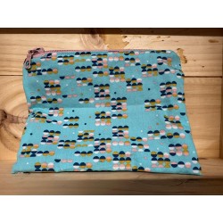 Pochette turquoise pois