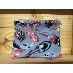 Pochette bleue plumes
