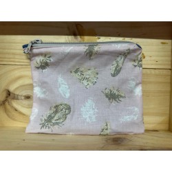 Pochette rose plumes