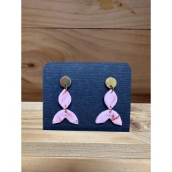 BOUCLES D'OREILLES roses...