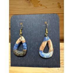 BOUCLES D'OREILLES bleu beige